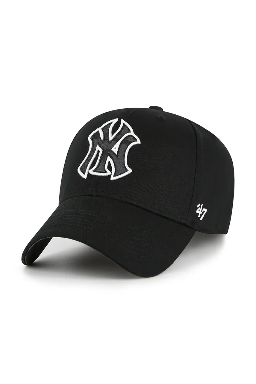 47 brand sapca de baseball din bumbac MLB New York Yankees culoarea negru, cu imprimeu, B-FIJMP17CTP-BK