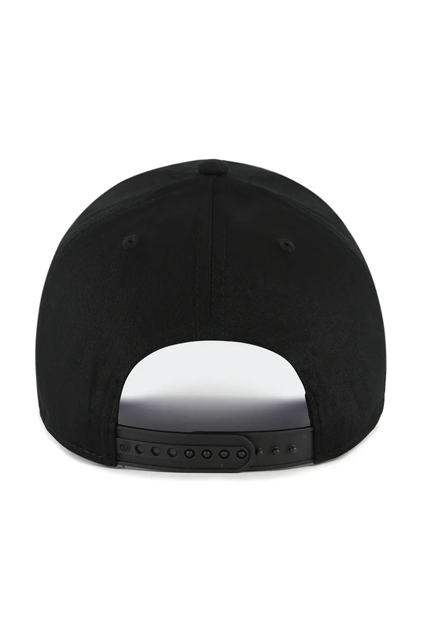 Хлопковая кепка 47 brand MLB New York Yankees цвет чёрный с аппликацией B-FIJMP17CTP-BK
