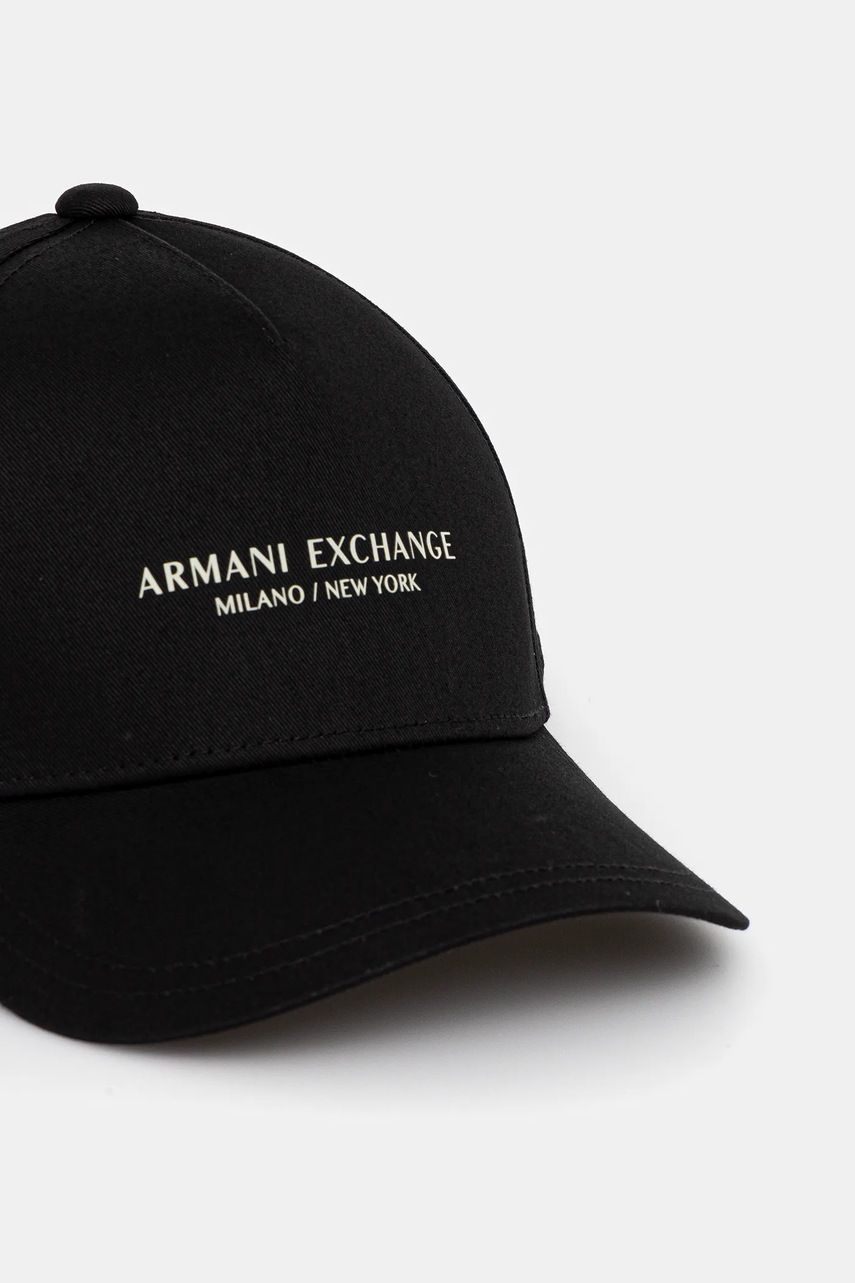 Хлопковая кепка Armani Exchange цвет чёрный XM001694 AF15502 Хлопковая кепка Armani Exchange цвет чёрный XM001694 AF15502