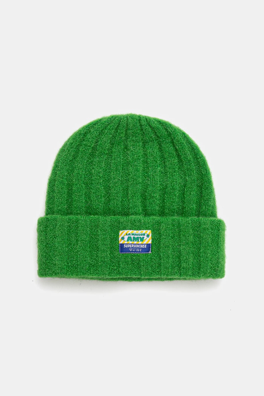 American Vintage căciulă de lână culoarea verde, VITO22A