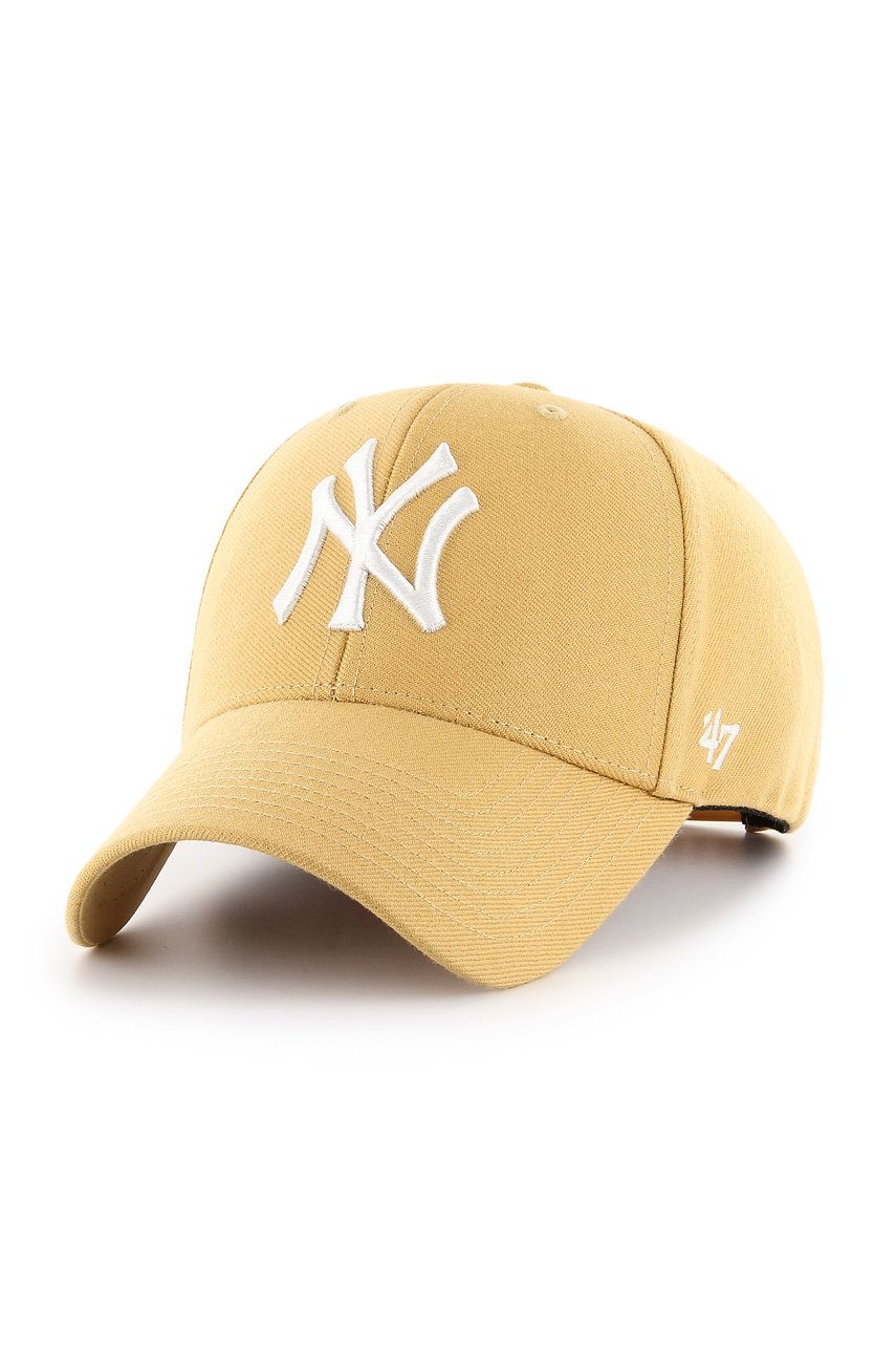 47brand Sapca Mlb New York Yankees Culoarea Bej, Cu Imprimeu