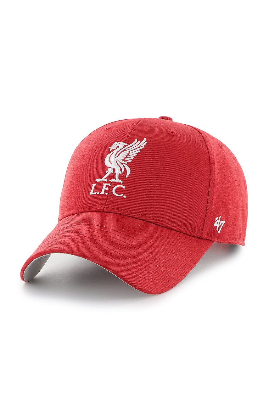 47brand șapcă EPL Liverpool culoarea roșu, cu imprimeu