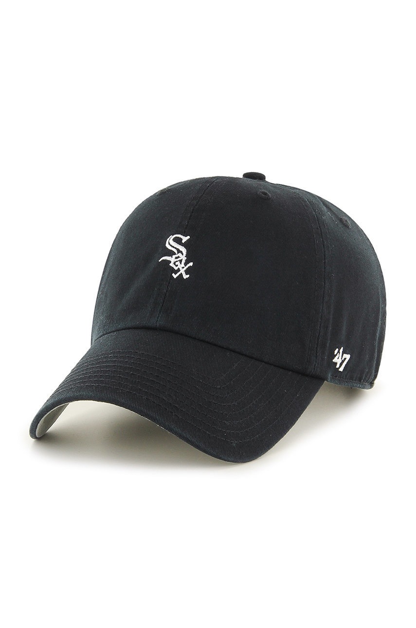 Čepice 47brand Chicago White Sox černá barva, s aplikací - černá -  Materiál č. 1: 100% Bavlna