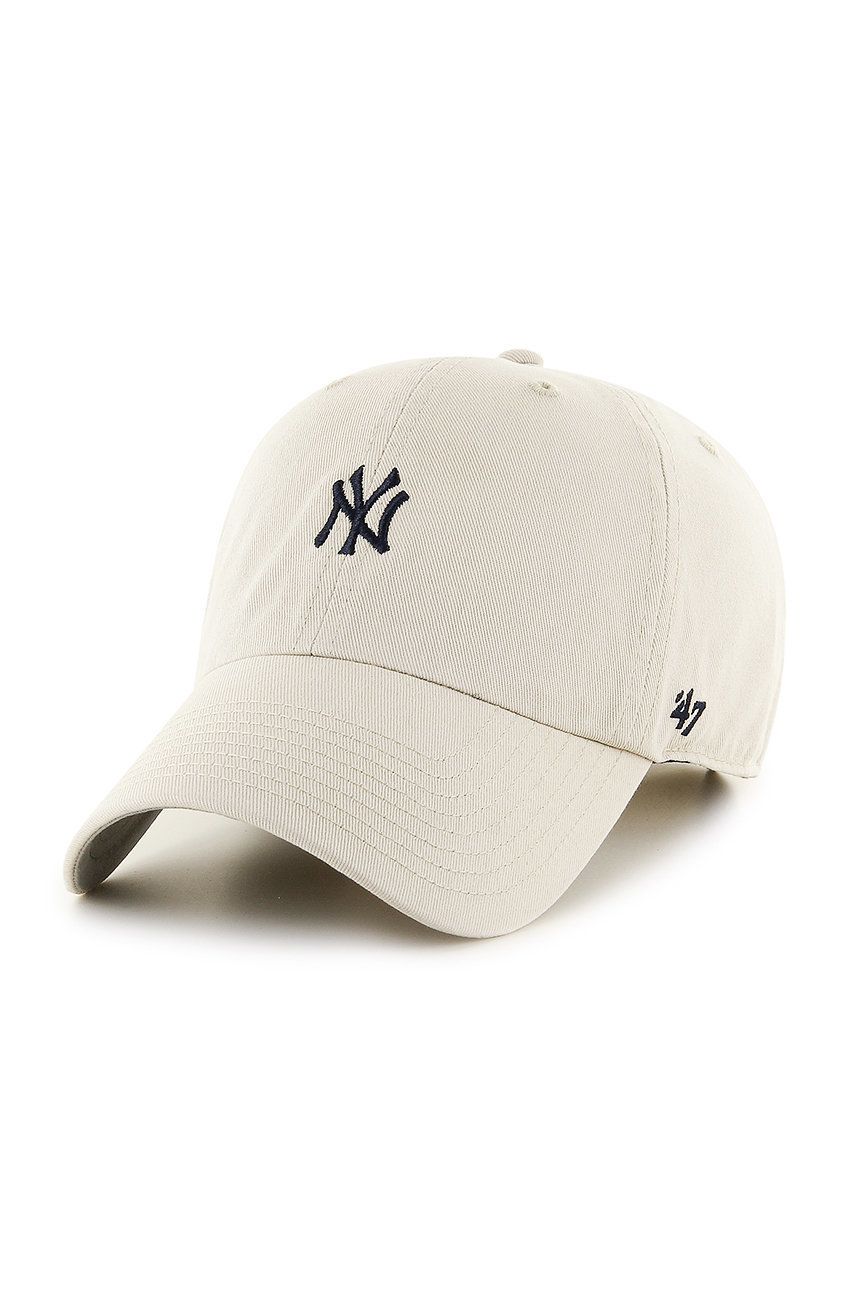 47brand șapcă MLB New York Yankees culoarea alb, cu imprimeu B-BSRNR17GWS-NT