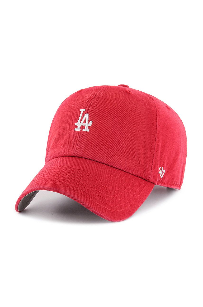 Čepice 47brand Los Angeles Dodgers červená barva, s aplikací - červená -  100% Bavlna