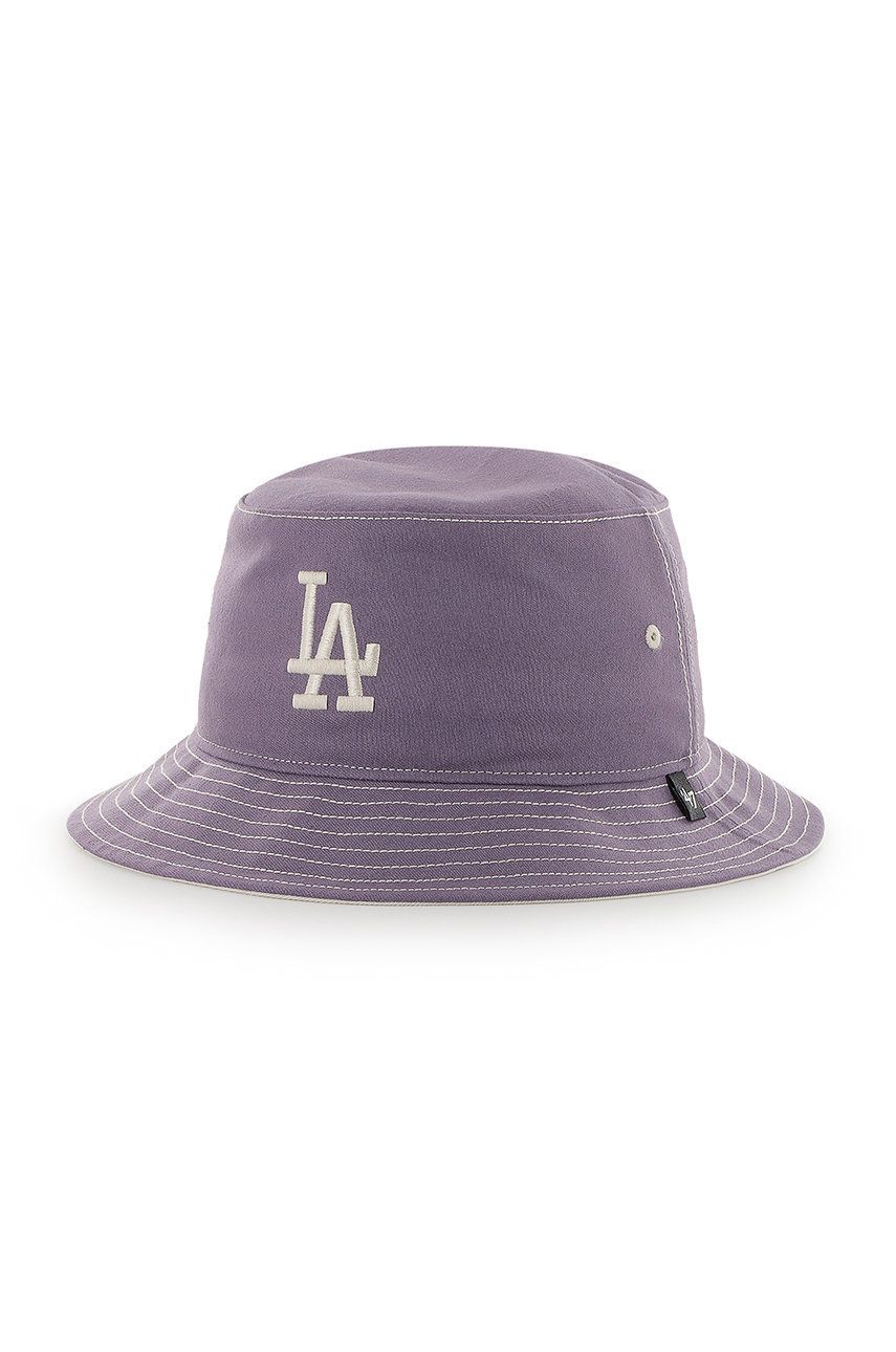 Levně Klobouk 47brand Los Angeles Dodgers fialová barva, bavlněný