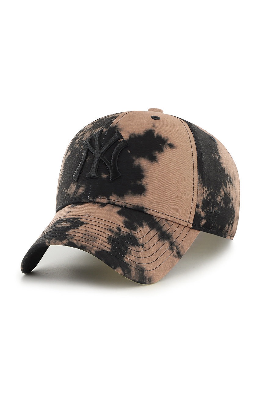 

Шапка 47brand New York Yankees в кафяво с десен, Кафяв