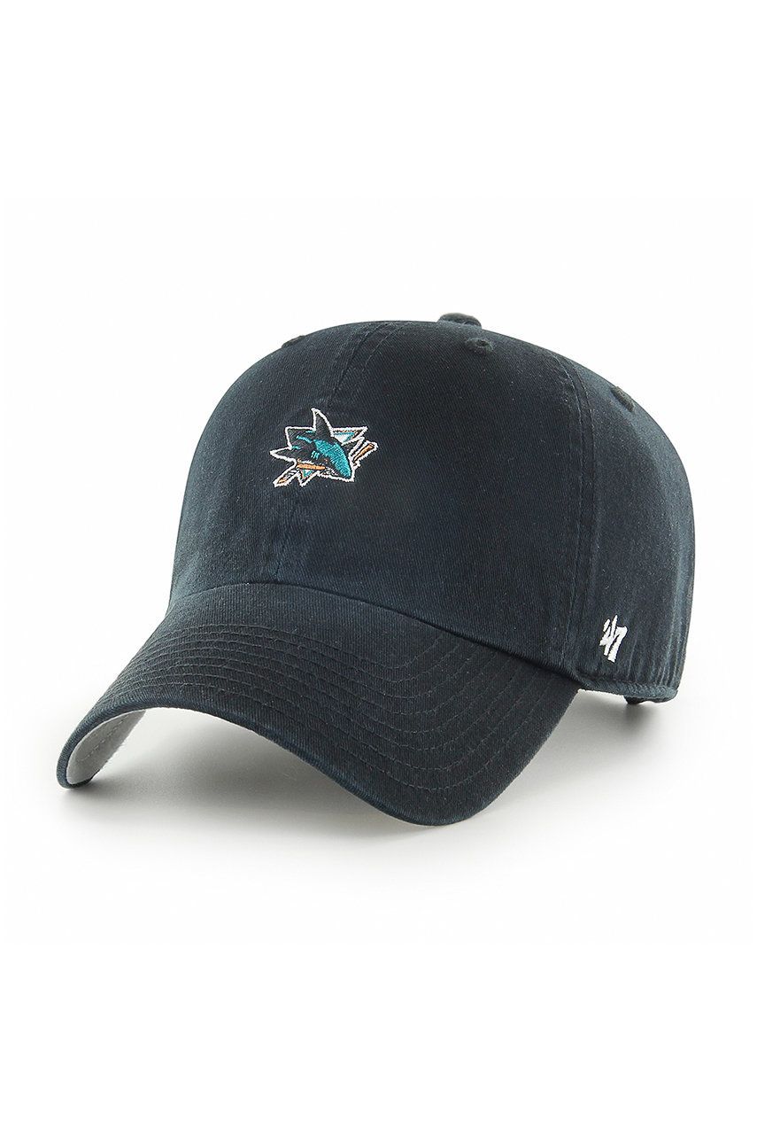 Levně Čepice 47brand San Jose Sharks černá barva, s aplikací