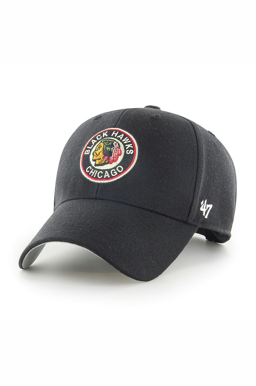 

Кепка 47brand Chicago Blackhawks цвет чёрный с аппликацией