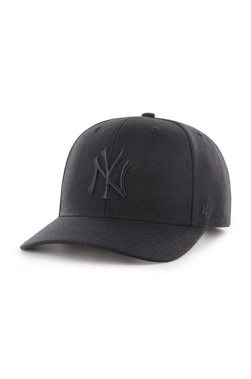 47brand șapcă MLB New York Yankees culoarea negru, cu imprimeu B-CLZOE17WBP-BKA