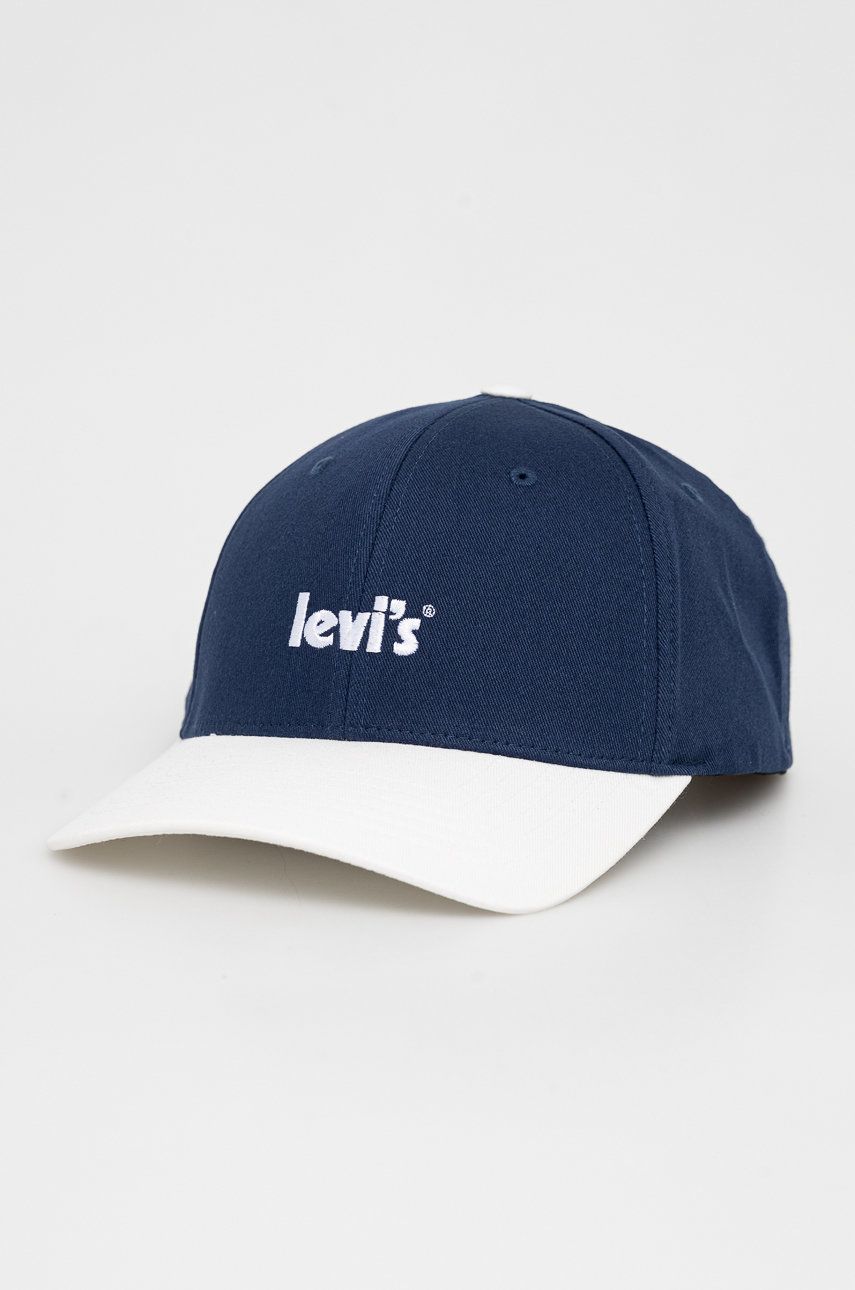 Levi's czapka kolor granatowy z aplikacją