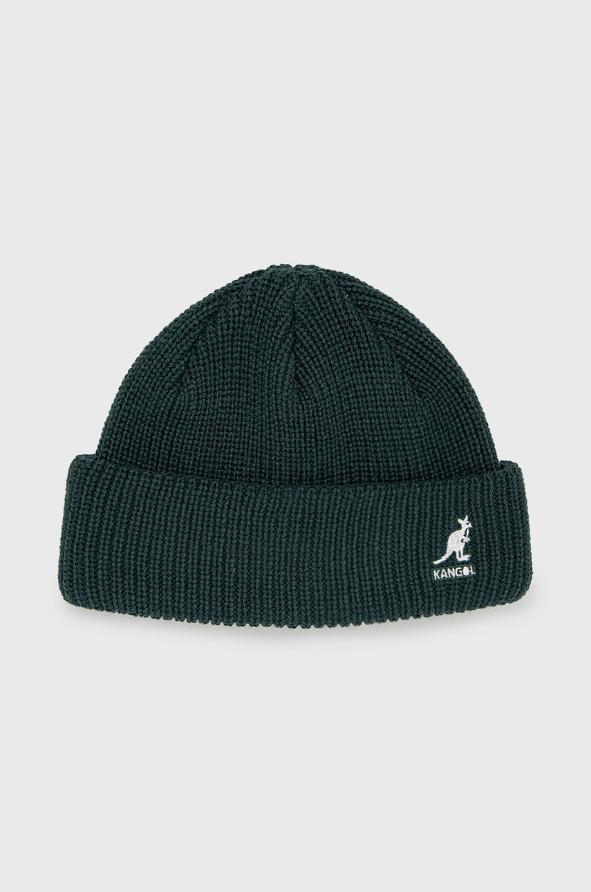 Kangol caciula culoarea verde, din tricot gros