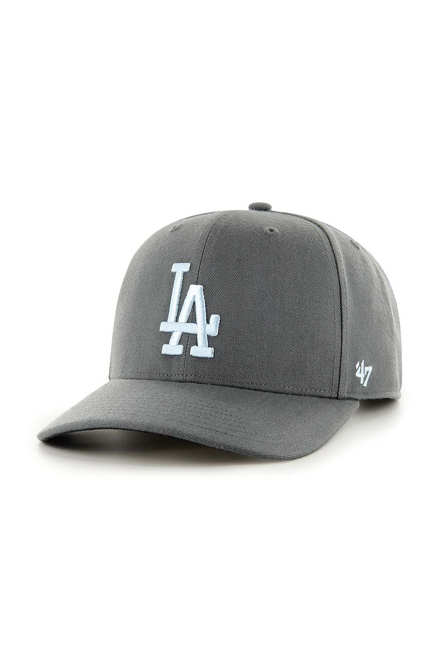 47brand Sapca Din Amestec De Lana Mlb Los Angeles Dodgers Culoarea Gri, Cu Imprimeu