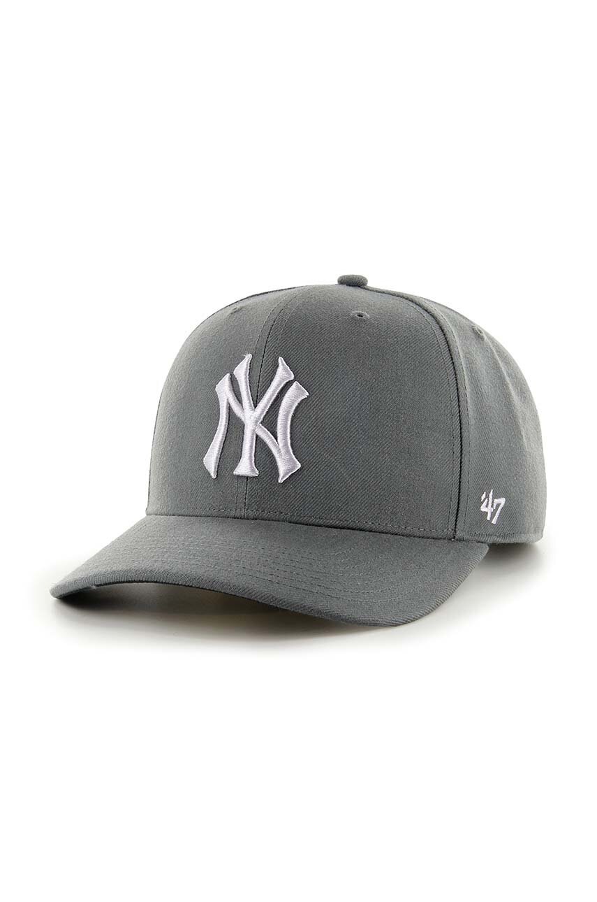 

Кепка з домішкою вовни 47brand MLB New York Yankees колір сірий з аплікацією