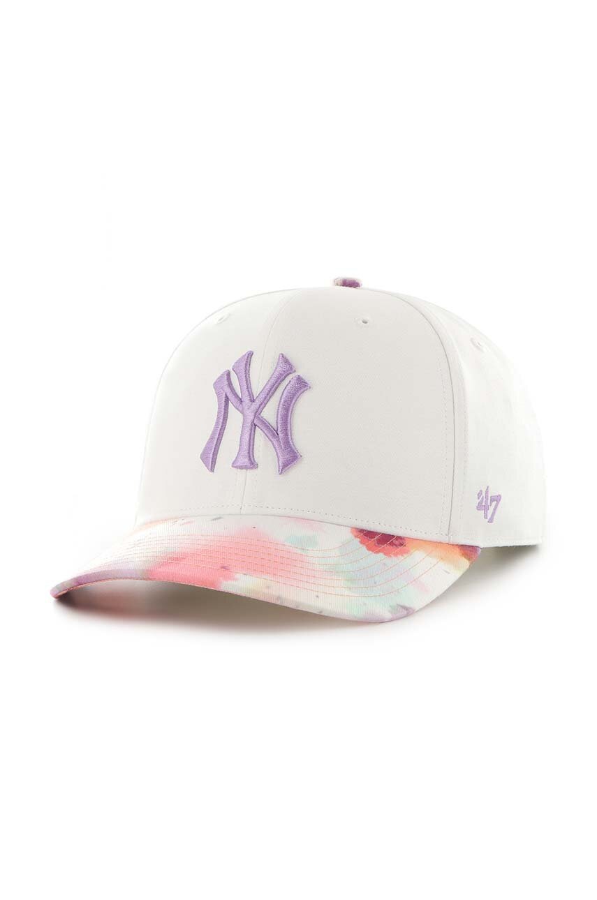 

Кепка з домішкою вовни 47brand MLB New York Yankees колір білий з аплікацією