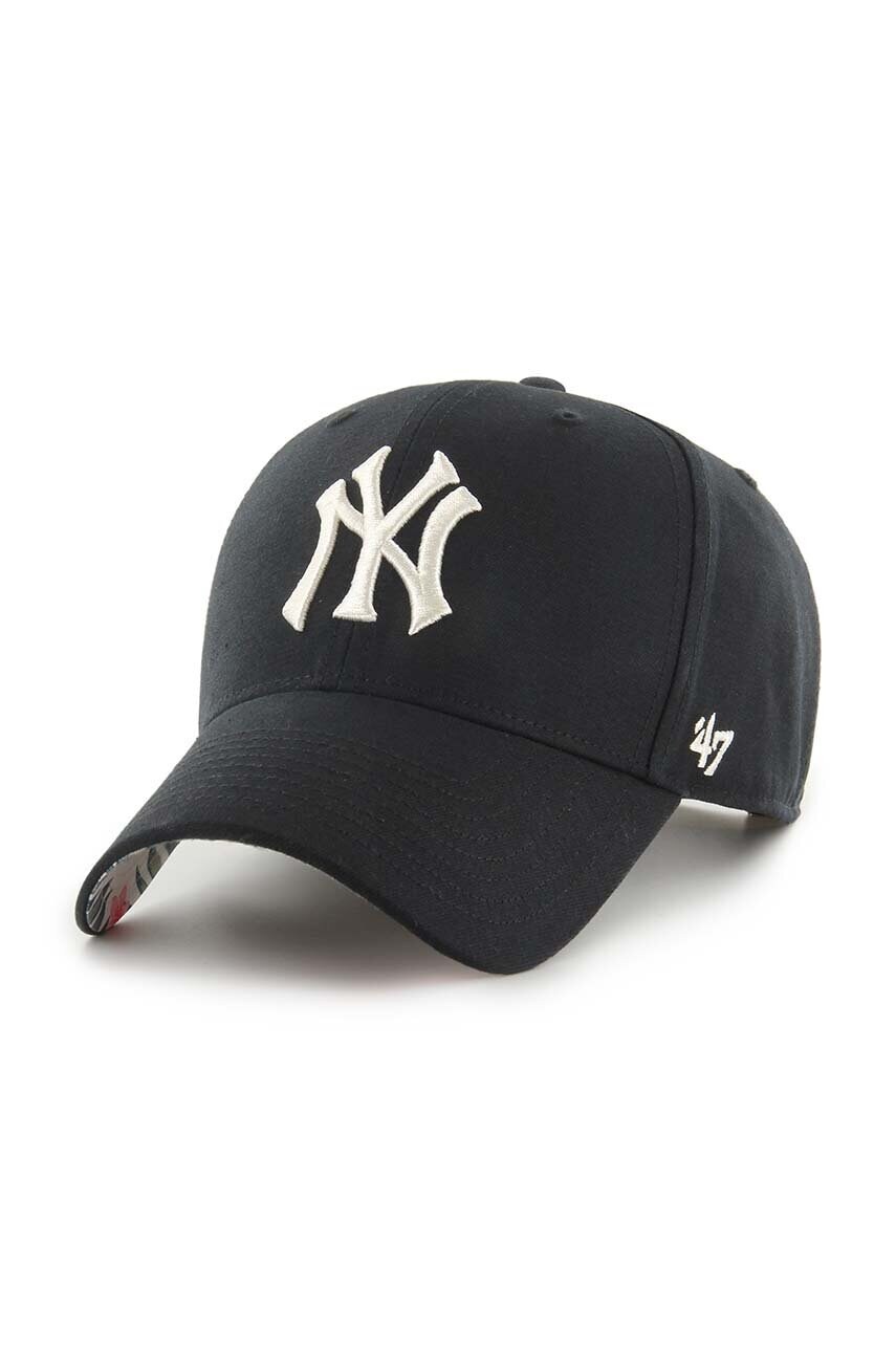 

Хлопковая кепка 47brand MLB New York Yankees цвет чёрный с аппликацией