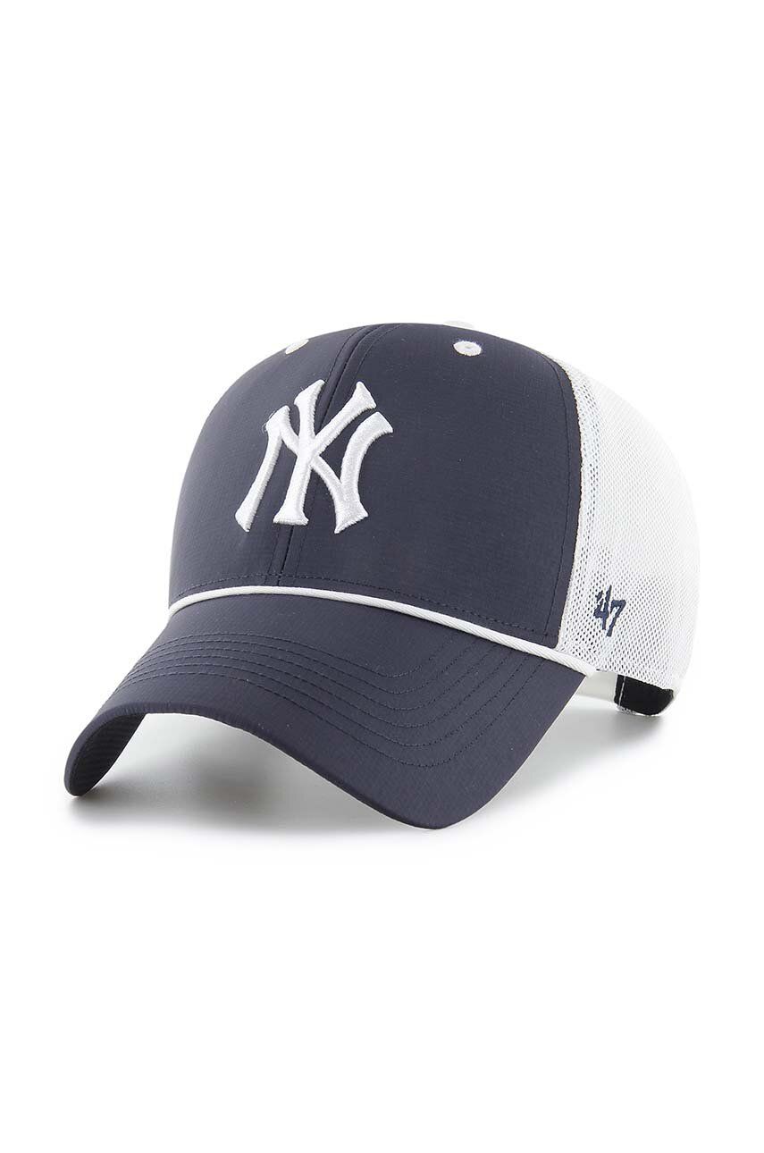 47brand șapcă din amestec de lână MLB New York Yankees culoarea albastru marin, cu imprimeu