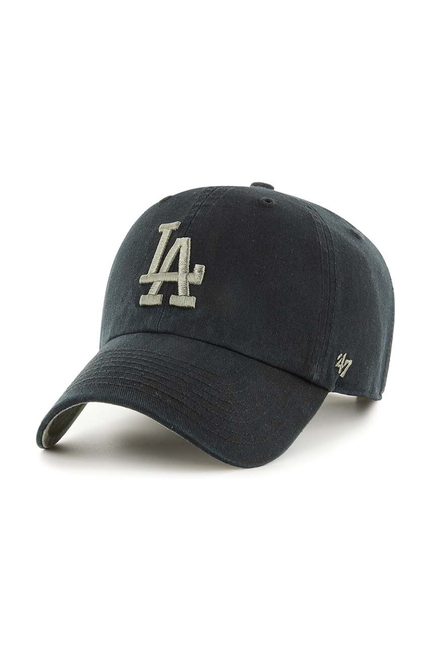 47brand Sapca De Baseball Din Bumbac Mlb Los Angeles Dodgers Culoarea Negru, Cu Imprimeu