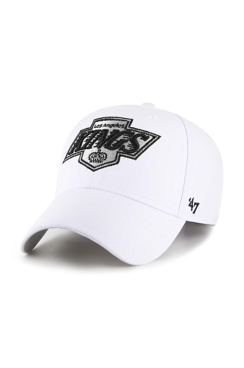 47brand șapcă din amestec de lână NHL Los Angeles Kings Vintage culoarea alb, cu imprimeu