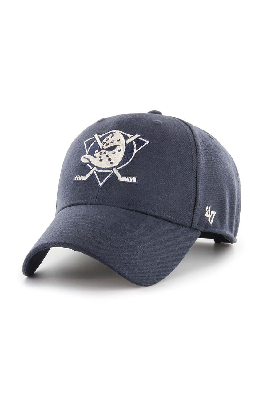 

Кепка из смесовой шерсти 47brand NHL Anaheim Ducks цвет синий с аппликацией
