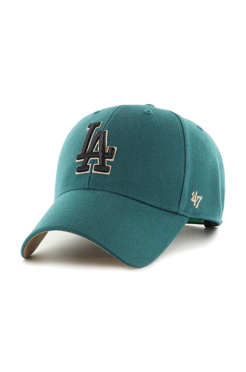 

Кепка с примесью шерсти 47brand MLB Los Angeles Dodgers цвет зелёный с аппликацией