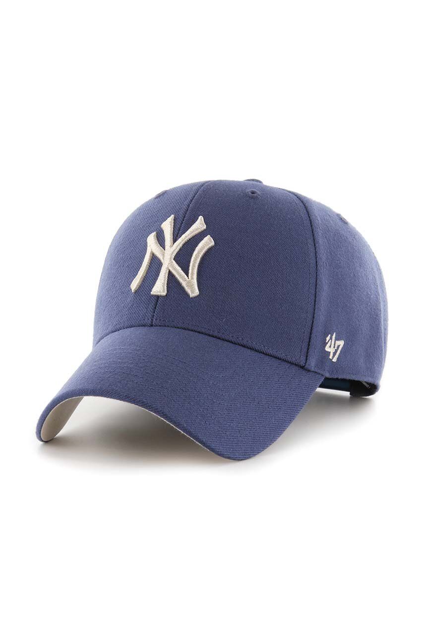 Čepice z vlněné směsi 47brand MLB Yankees Subway Series s aplikací - modrá -  85 % Akryl
