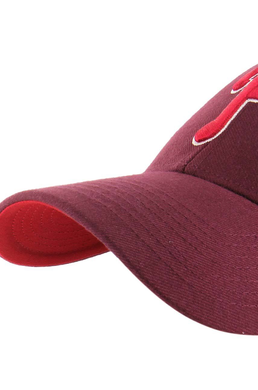 47brand șapcă De Baseball Din Bumbac MLB Philadelphia Phillies Culoarea Bordo, Cu Imprimeu