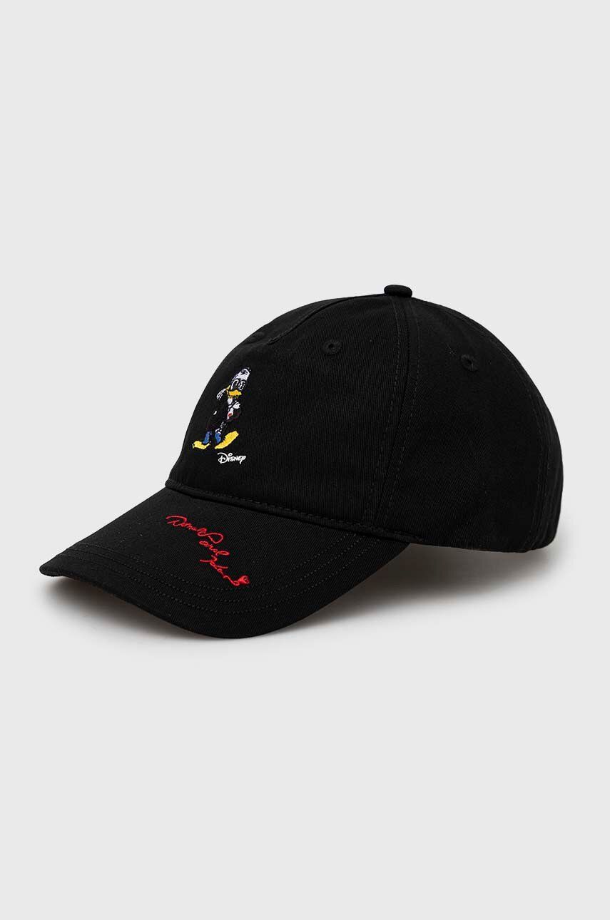 Karl Lagerfeld șapcă de baseball din bumbac x Disney culoarea negru, cu imprimeu