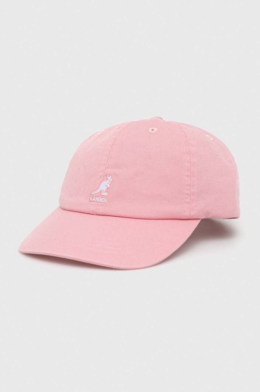 Kangol șapcă de baseball din bumbac culoarea roz, neted