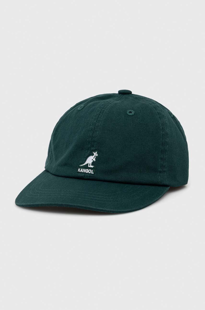 Kangol șapcă de baseball din bumbac culoarea verde, cu imprimeu