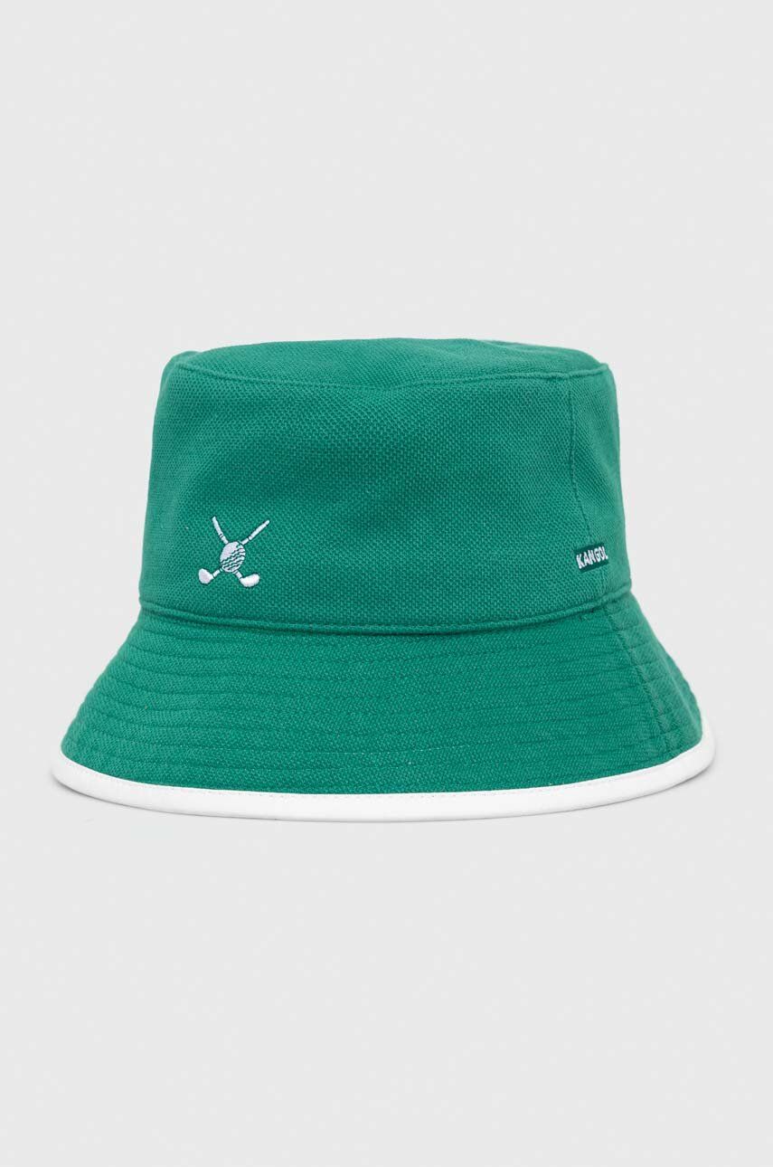 Oboustranný klobouk Kangol zelená barva - zelená -  Materiál č. 1: 53 % Polyester