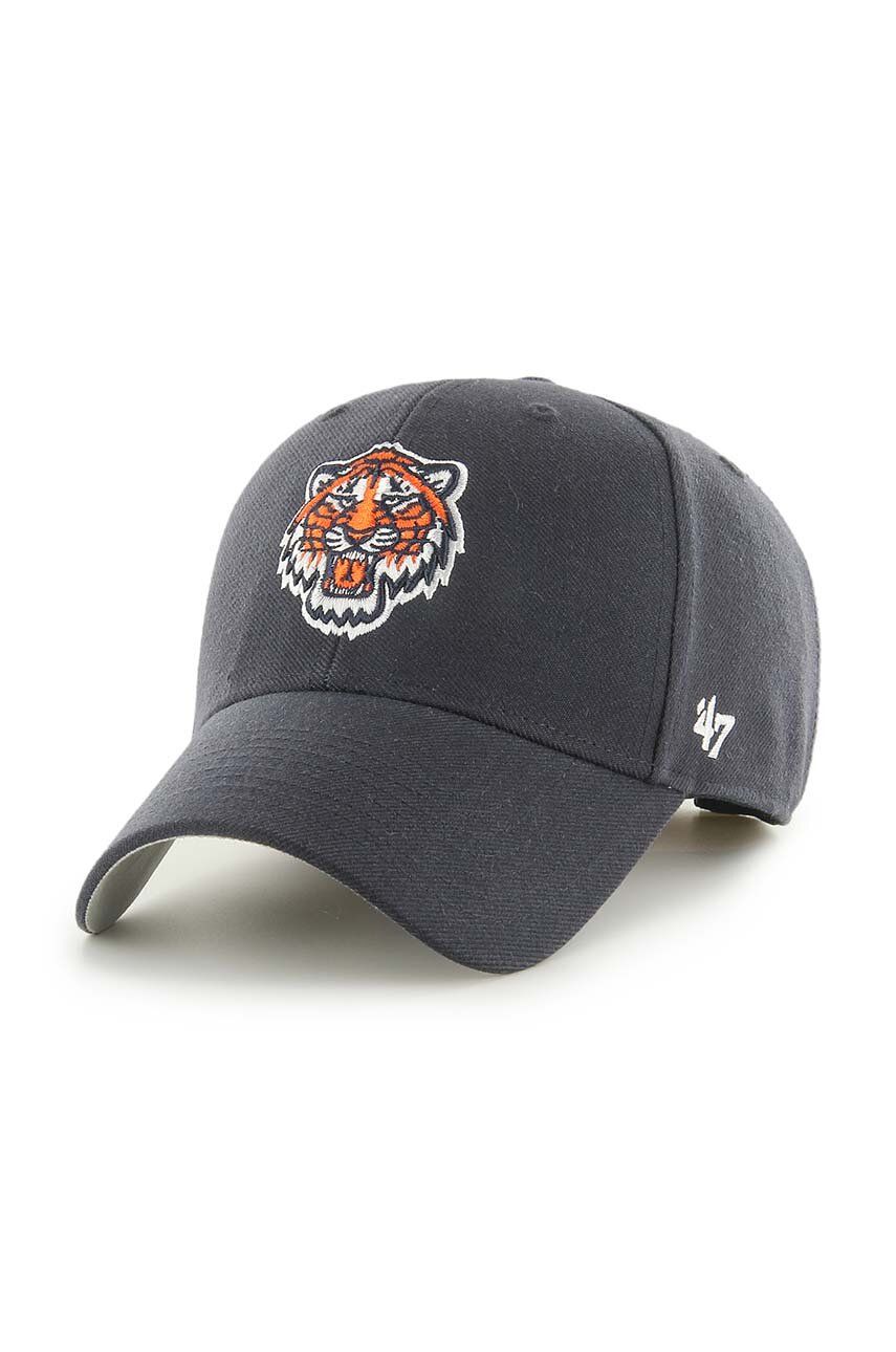 Čepice s vlněnou směsí 47brand MLB Detroit Tigers tmavomodrá barva, s aplikací