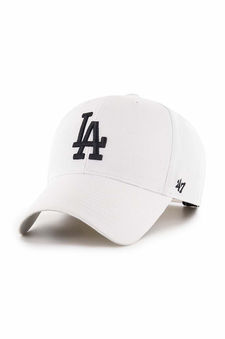 47brand sapca MLB Los Angeles Dodgers culoarea alb, cu imprimeu