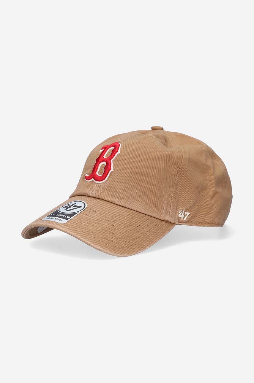 47brand șapcă de baseball din bumbac Boston Red Sox culoarea maro, cu imprimeu