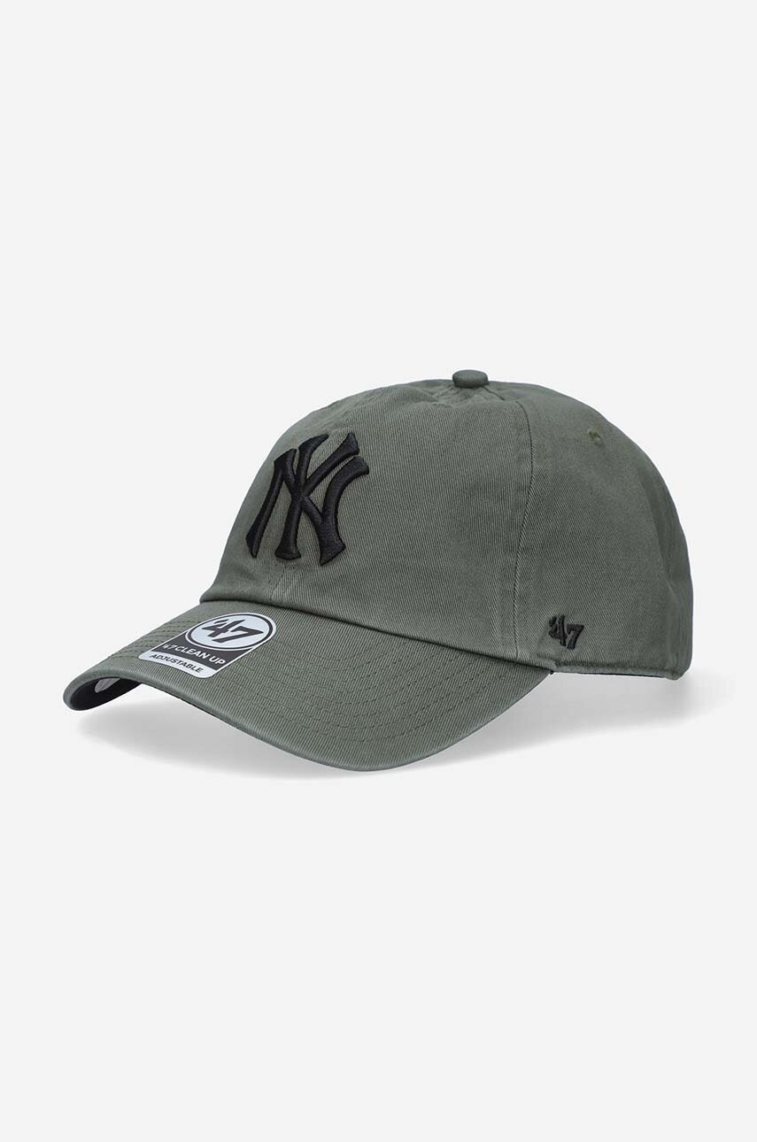 

Бавовняна бейсболка 47brand New York Yankees Ballpark колір зелений з аплікацією