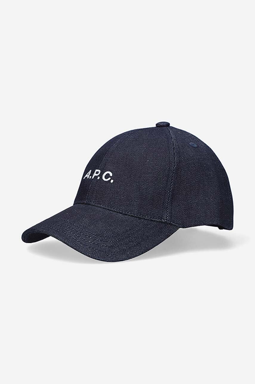 Levně Kšiltovka A.P.C. Casquette Charlie tmavomodrá barva, s aplikací, COCSX.M24069-INDIGO