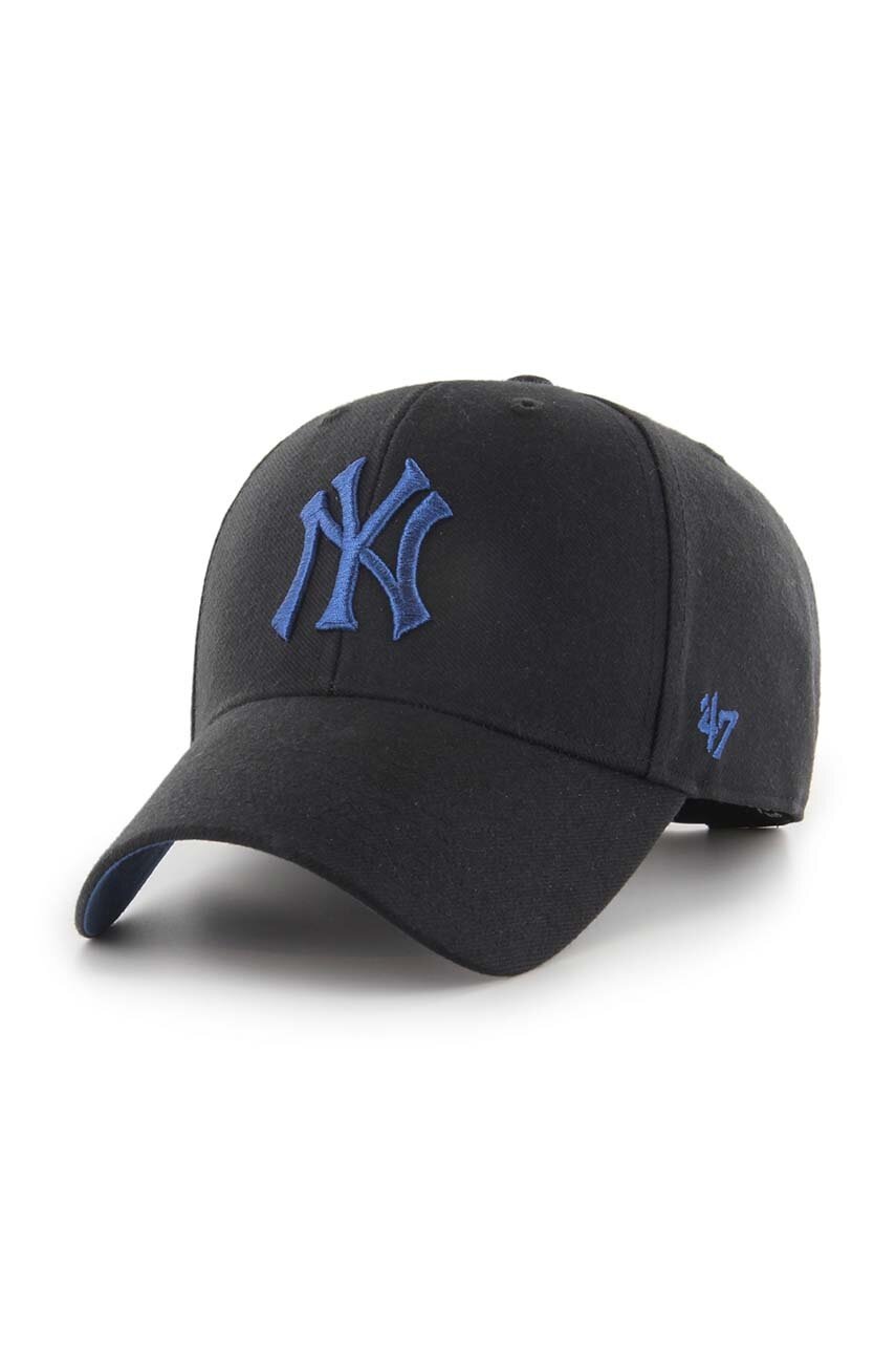 

Кепка из смесовой шерсти 47brand MLB New York Yankees цвет чёрный с аппликацией
