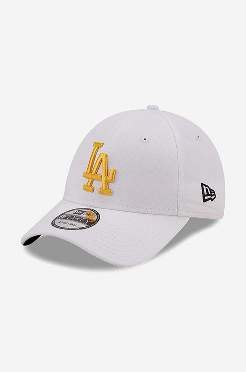 New Era șapcă de baseball din bumbac Stadium Food 940 La Dodgers culoarea alb, cu imprimeu 60240331-white