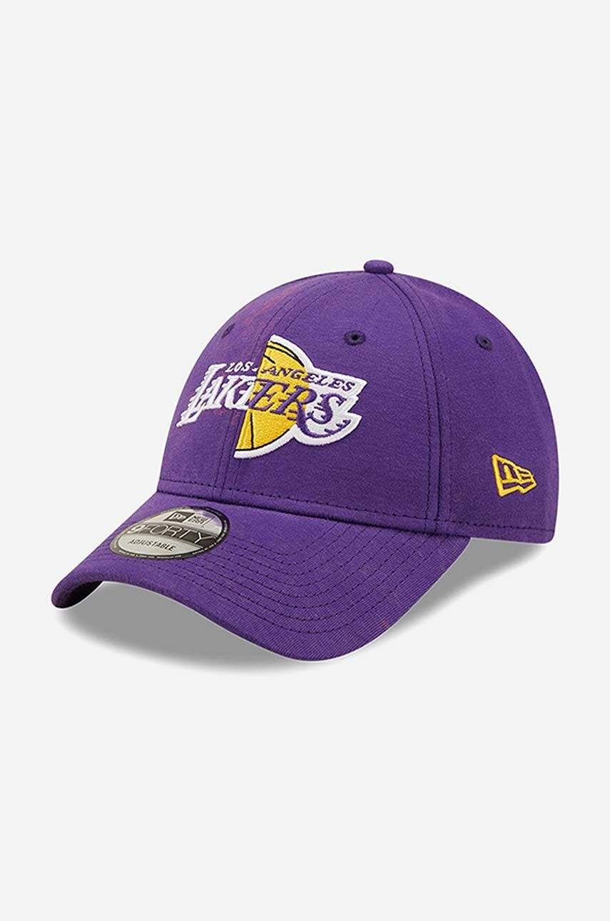 New Era șapcă de baseball din bumbac Washed Pack 940 Lakers culoarea violet, cu imprimeu 60240335-violet