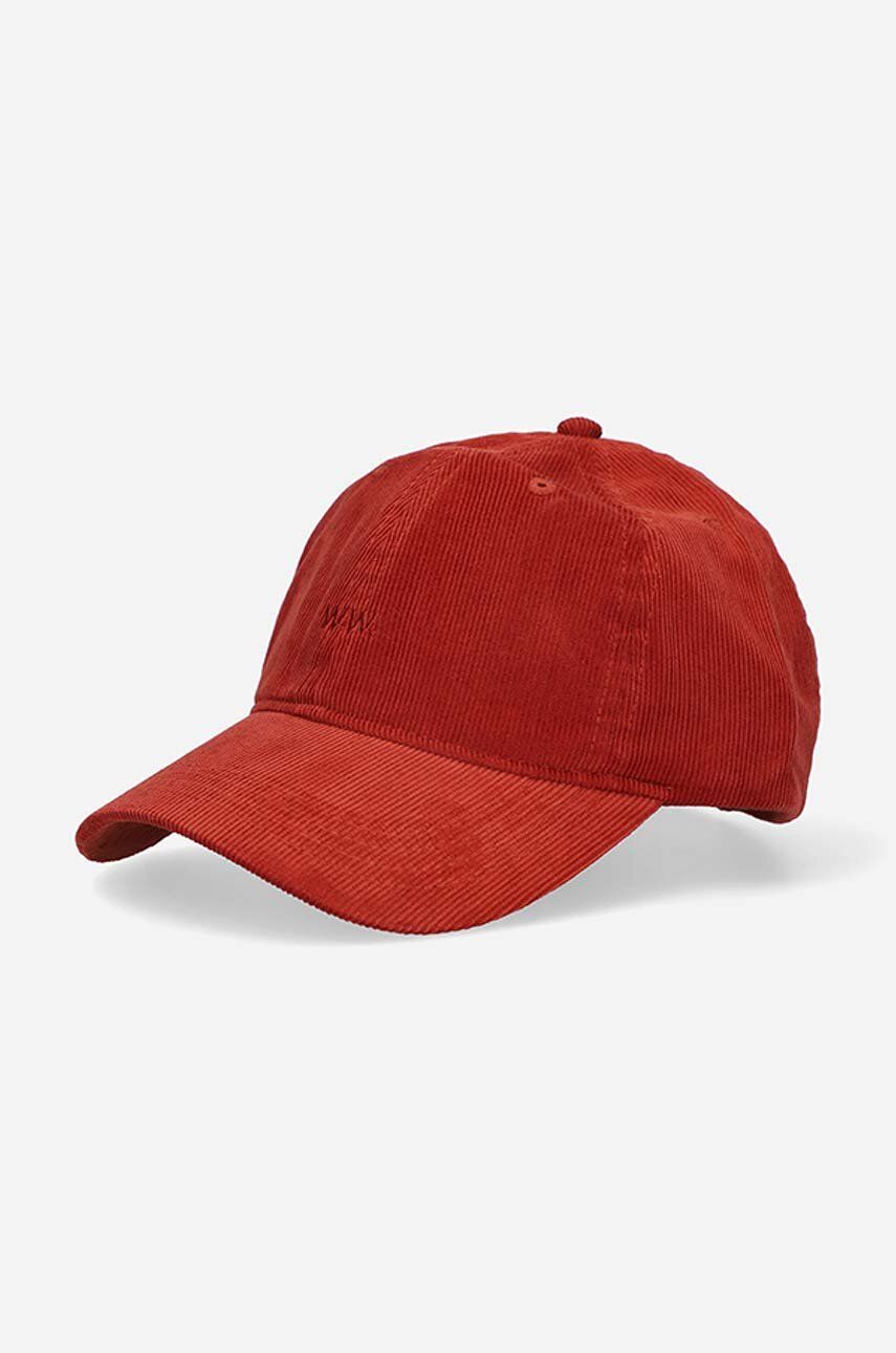 Wood Wood șapcă de baseball din catifea Low profile corduroy cap culoarea roșu, uni 12130810.9016-WARMBEIGE