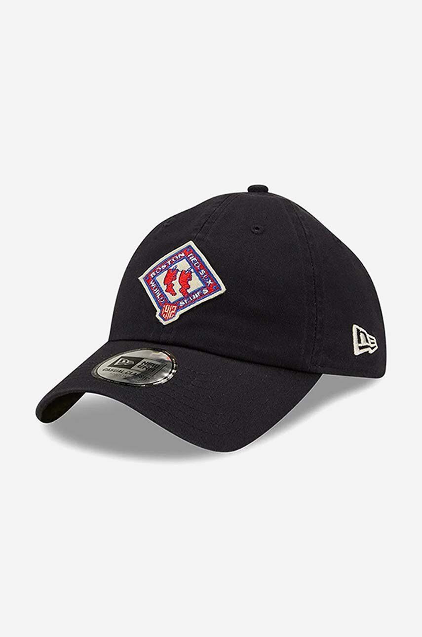 Bavlněná baseballová čepice New Era černá barva, s aplikací, 60222287-black - černá -  100 % Ba