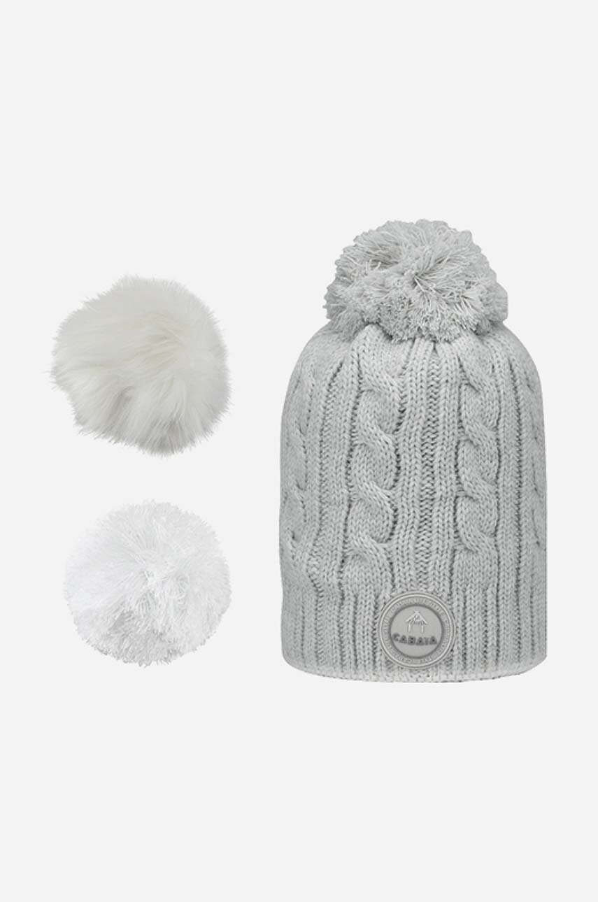 Cabaia caciula Creamy Gin culoarea gri, din tricot gros
