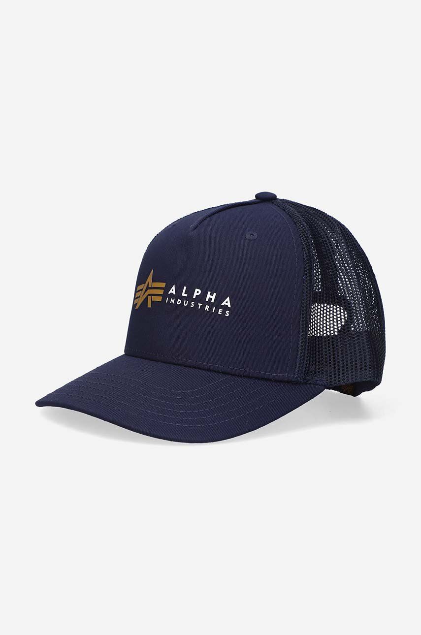 Alpha Industries șapcă culoarea albastru marin, cu imprimeu 106901.07-navy
