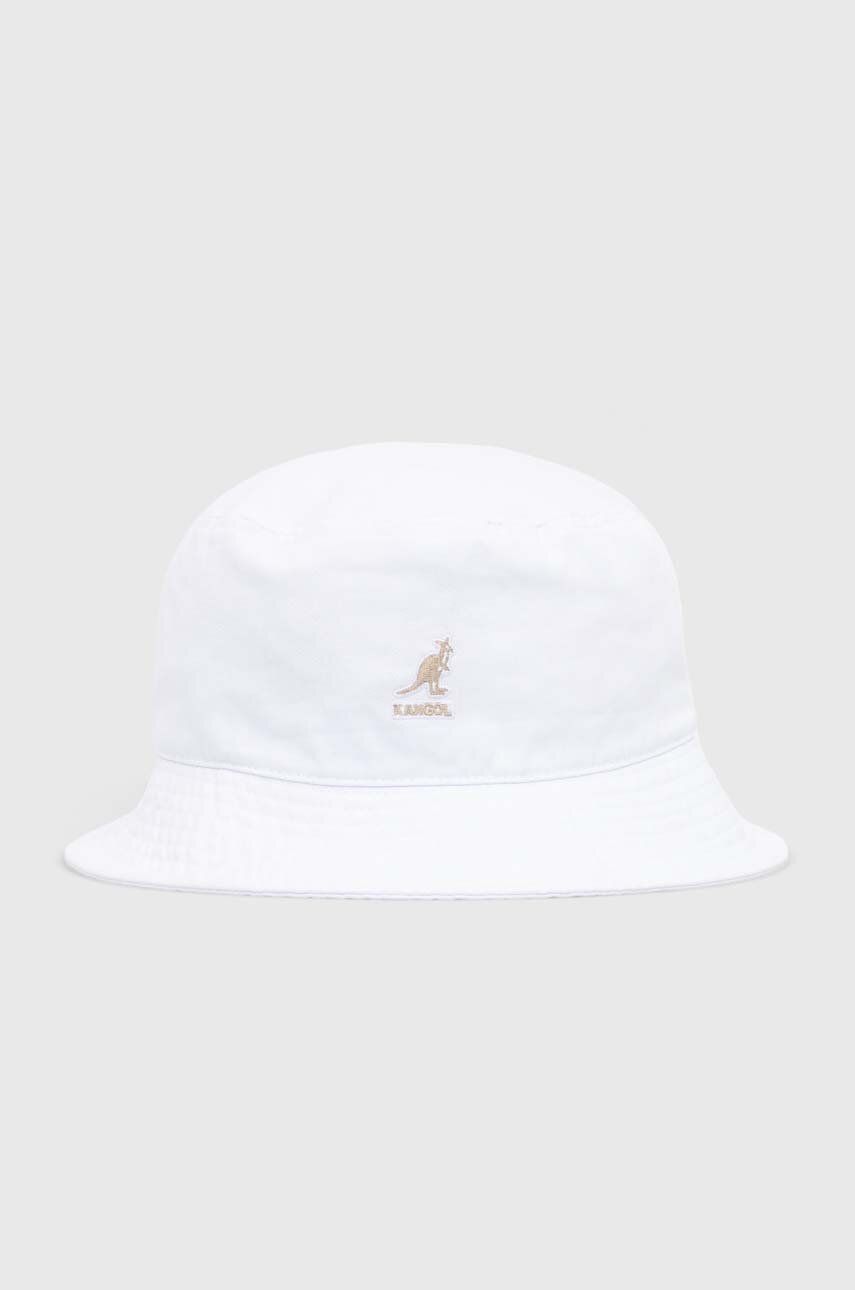 Levně Bavlněný klobouk Kangol Washed Bucket bílá barva, K4224HT-WHITE