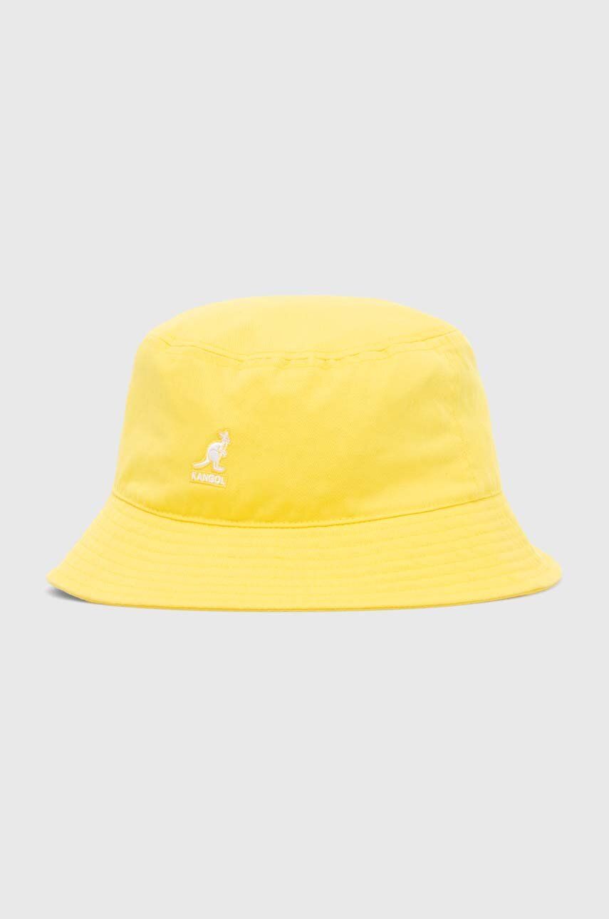 Levně Bavlněný klobouk Kangol Washed Bucket žlutá barva, K4224HT-WHITE