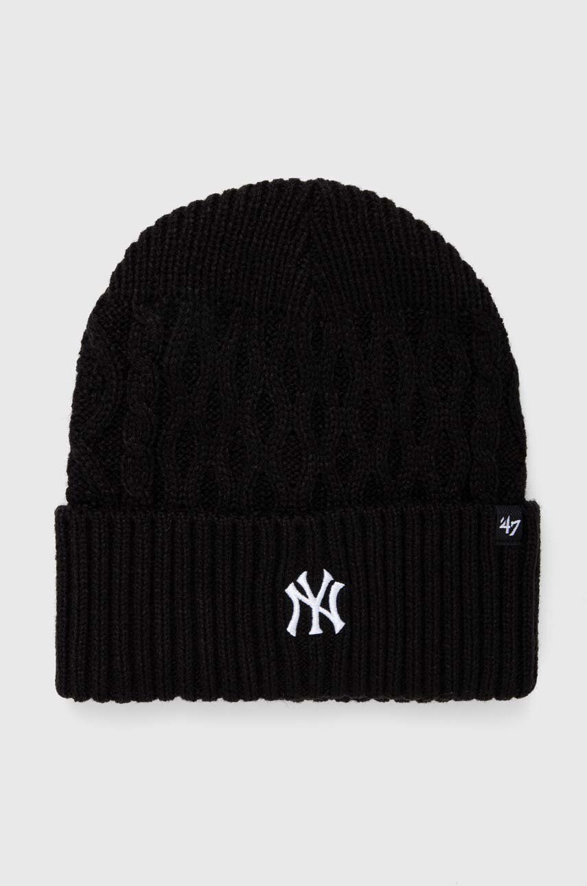 47brand caciula MLB New York Yankees culoarea negru, din tesatura neteda