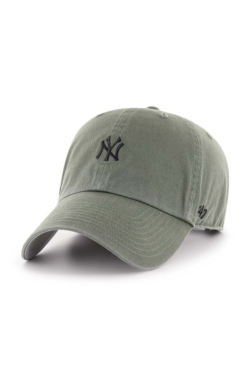 

Бавовняна бейсболка 47brand MLB New York Yankees колір зелений з аплікацією