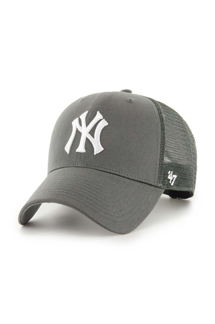 Kšiltovka 47brand MLB New York Yankees šedá barva, s aplikací - šedá - Hlavní materiál: 100 % Bavlna