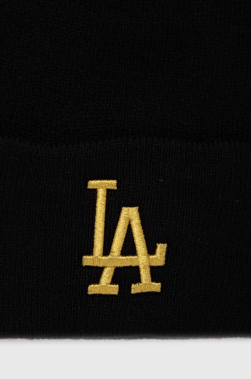 47brand Caciula MLB Los Angeles Dodgers Culoarea Negru, Din Tricot Gros