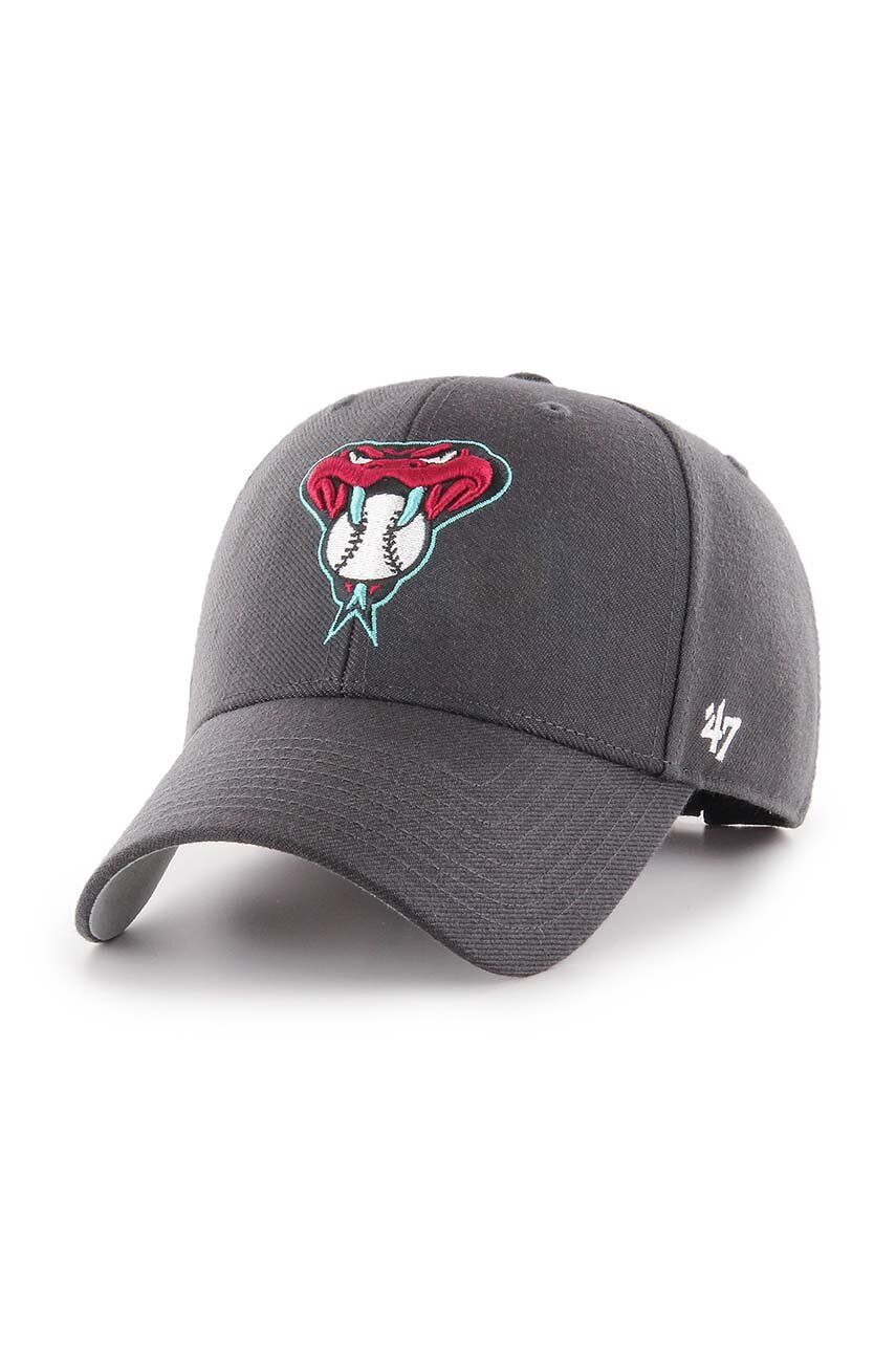 47brand șapcă MLB Arizona Diamondbacks culoarea gri, cu imprimeu B-MVP29WBV-CCB